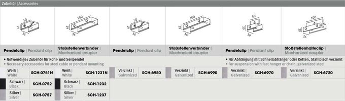 Montagezubehör für Eutrac Schienensystem